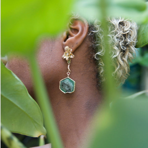 Emerald Slice Earrings