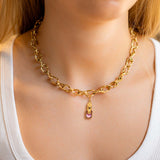 Alligator Biting Amethyst Pendant