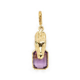 Alligator Biting Amethyst Pendant