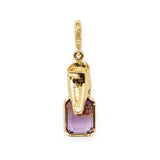 Alligator Biting Amethyst Pendant