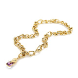 Alligator Biting Amethyst Pendant