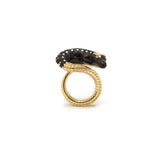 Alligator Ebony Wood Twist Ring
