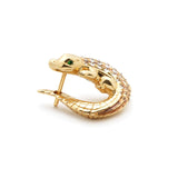 Alligator Yellow Gold Twist Earring with Diamonds