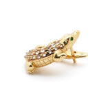 Alligator Yellow Gold Twist Earring with Diamonds