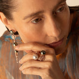 Jellyfish Tahitian Pearl and Quartz Drop Earring with Diamonds