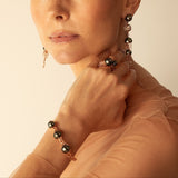 Jellyfish Tahitian Pearl and Quartz Drop Earring with Diamonds