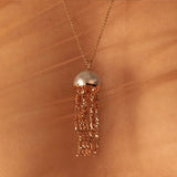 Jellyfish White Pearl Pendant with Diamonds (Large)