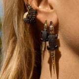 Alligator Ebony Wood Twist Earring