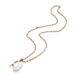 Mermaid Pearl Pendant on a Wave Chain