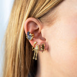 Mini Frog Tiger Eye Quartz Stud