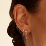 Mini Jellyfish White Pearl Stud