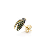 Mini Scarab Pave Tsavorite Fly Wings Stud