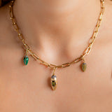 Mini Scarab Malachite Charm