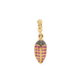 Mini Scarab Pave Pink Sapphire Charm