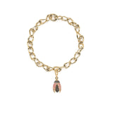 Mini Scarab Pink Sapphire Fly Wings Charm