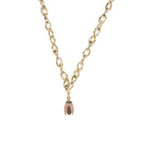 Mini Scarab Pink Sapphire Fly Wings Charm