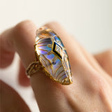 Scarab Abalone Cocktail Ring