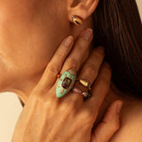 Scarab Turquoise Ring with Watermelon Tourmaline
