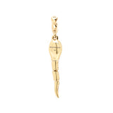Tadpole Charm in 18K Gold made with White Diamond back view