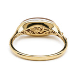 Terrarium Bangle in 18K Gold with diamonds mother of pearl and rock crystal inside view