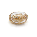 Terrarium Ring in 18K Gold with diamonds mother of pearl and rock crystal view above