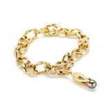 Alligator Biting Pearl Charm