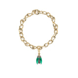 Mini Scarab Green Enamel Fly Wings Charm