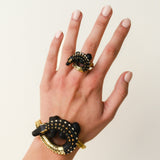 Alligator Ebony Wood Twist Ring