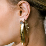 Alligator Yellow Gold Bite Earring