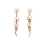 Jellyfish White Pearls Drop Earring with Diamonds