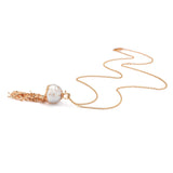 Jellyfish White Pearl Pendant with Diamonds (Large)