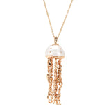 Jellyfish White Pearl Pendant with Diamonds (Large)