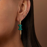 Alligator Malachite Bite Earring