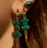 Alligator Malachite Bite Earring