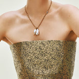 Mermaid Pearl Pendant on a Wave Chain