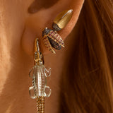 Mini Scarab Citrine Stud