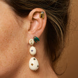 Mini Scarab Green Enamel Fly Wings Stud