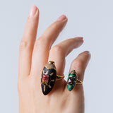 Scarab Ebony Ring with Watermelon Tourmaline
