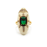 Scarab Mammoth Ring with Green Tourmaline