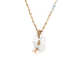 Mermaid Pearl Pendant on a Wave Chain