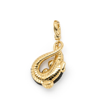 Alligator Ebony Wood Twist Charm 18K