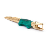Alligator Malachite Bite Earring