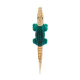 Alligator Malachite Bite Earring