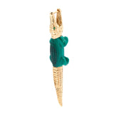 Alligator Malachite Bite Earring