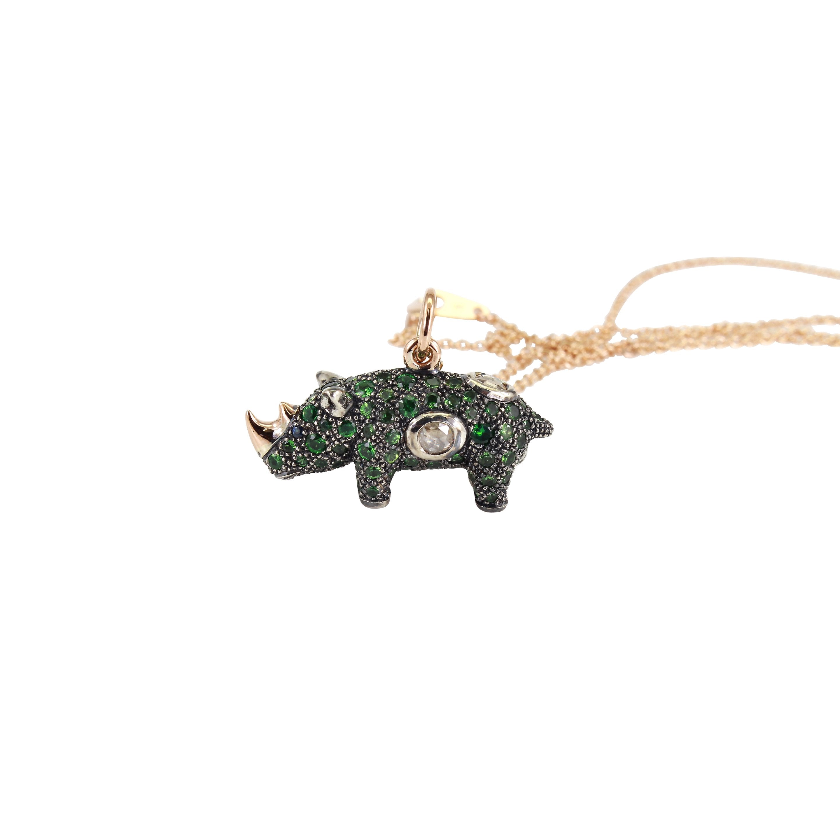 Bibi van der Velden Green Rhino Gold Necklace – Bibi van der