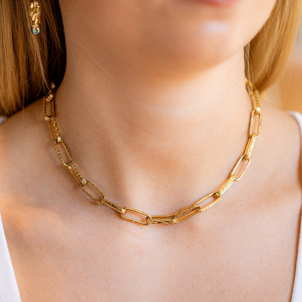 Alligator Link Necklace Chain - Medium