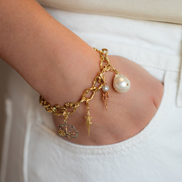 Alligator Yellow Gold Charm