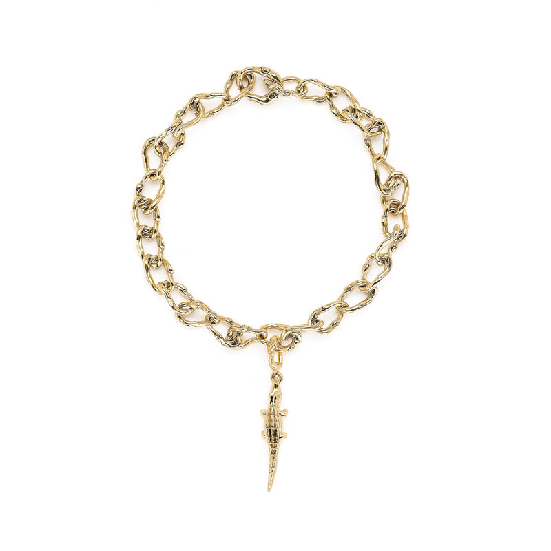 Alligator Yellow Gold Charm