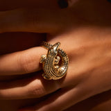 Alligator Yellow Gold Twist Ring