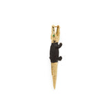 Ebony Wood Alligator Bite Earring